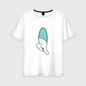 Женская футболка хлопок Oversize с принтом Portal 1 (парная) в Екатеринбурге, 100% хлопок | свободный крой, круглый ворот, спущенный рукав, длина до линии бедер
 | game | portal | арт | игра | на двоих | парная | портал | прикол | рисунок | телепортация | человечек