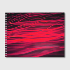 Альбом для рисования с принтом Reding в Екатеринбурге, 100% бумага
 | матовая бумага, плотность 200 мг. | abstraction | blur | light | lines | red | абстракция | красный | линии | размытость | свет
