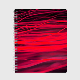 Тетрадь с принтом Reding в Екатеринбурге, 100% бумага | 48 листов, плотность листов — 60 г/м2, плотность картонной обложки — 250 г/м2. Листы скреплены сбоку удобной пружинной спиралью. Уголки страниц и обложки скругленные. Цвет линий — светло-серый
 | abstraction | blur | light | lines | red | абстракция | красный | линии | размытость | свет