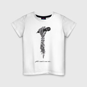 Детская футболка хлопок с принтом Микрофон в Екатеринбурге, 100% хлопок | круглый вырез горловины, полуприлегающий силуэт, длина до линии бедер | андер | батл | микро | музыка | подземка | рэп | хип хоп