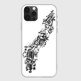 Чехол для iPhone 12 Pro Max с принтом музыка в Екатеринбурге, Силикон |  | андер | бит | диск | мелодия | микро | микрофон | музыка | рэп | тату | футболка | хип хоп