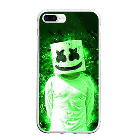 Чехол для iPhone 7Plus/8 Plus матовый с принтом MARSHMELLO в Екатеринбурге, Силикон | Область печати: задняя сторона чехла, без боковых панелей | fortnite | marshmallo | marshmallow | marshmello | marshmellow | маршмелло | маршмеллоу | розы | фортнайт