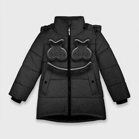 Зимняя куртка для девочек 3D с принтом MARSHMELLO в Екатеринбурге, ткань верха — 100% полиэстер; подклад — 100% полиэстер, утеплитель — 100% полиэстер. | длина ниже бедра, удлиненная спинка, воротник стойка и отстегивающийся капюшон. Есть боковые карманы с листочкой на кнопках, утяжки по низу изделия и внутренний карман на молнии. 

Предусмотрены светоотражающий принт на спинке, радужный светоотражающий элемент на пуллере молнии и на резинке для утяжки. | fortnite | marshmallo | marshmallow | marshmello | marshmellow | маршмелло | маршмеллоу | розы | фортнайт