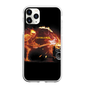 Чехол для iPhone 11 Pro матовый с принтом Metallica в Екатеринбурге, Силикон |  | fire | flame | guitar | metallica | music | rock | skeleton | skull | trashmetal | гитара | металлика | музыка | огонь | пламя | рок | скелет | череп