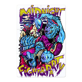 Магнитный плакат 2Х3 с принтом Midnight fight & party в Екатеринбурге, Полимерный материал с магнитным слоем | 6 деталей размером 9*9 см | Тематика изображения на принте: fangs | fight | hairstyle | jaw | moon | muzzle | night | party | sneakers | wolf | бой | вечеринка | волк | кеды | клыки | луна | ночь | очки | пасть | причёска