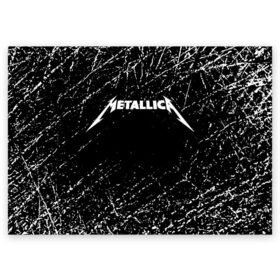 Поздравительная открытка с принтом Metallica. в Екатеринбурге, 100% бумага | плотность бумаги 280 г/м2, матовая, на обратной стороне линовка и место для марки
 | Тематика изображения на принте: metallica | music | rock | американская рок группа | метал группа | металлика | музыка | рок | рок группа | трэш метал | хеви метал