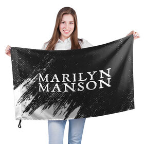 Флаг 3D с принтом MARILYN MANSON / М. МЭНСОН в Екатеринбурге, 100% полиэстер | плотность ткани — 95 г/м2, размер — 67 х 109 см. Принт наносится с одной стороны | logo | manson | marilyn | music | rock | группа | лого | логотип | логотипы | менсон | мерилин | мерлин | музыка | мэнсон | мэрилин | рок | символ