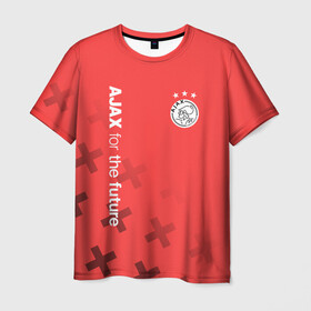 Мужская футболка 3D с принтом Ajax Amsterdam в Екатеринбурге, 100% полиэфир | прямой крой, круглый вырез горловины, длина до линии бедер | ajax | fc ajax | аякс | фк аякс | футбол