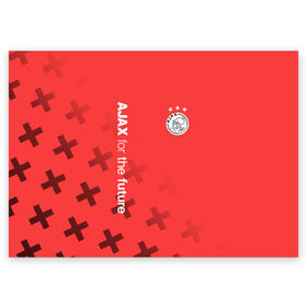 Поздравительная открытка с принтом Ajax Amsterdam в Екатеринбурге, 100% бумага | плотность бумаги 280 г/м2, матовая, на обратной стороне линовка и место для марки
 | ajax | fc ajax | аякс | фк аякс | футбол