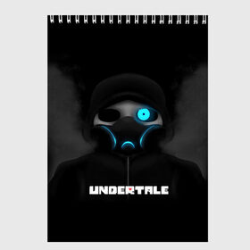 Скетчбук с принтом UNDERTALE в Екатеринбурге, 100% бумага
 | 48 листов, плотность листов — 100 г/м2, плотность картонной обложки — 250 г/м2. Листы скреплены сверху удобной пружинной спиралью | sans | undertale | андертале | андертейл | игра | подземная история | подземная сказка | санс | ундертале