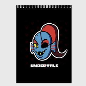 Скетчбук с принтом UNDERTALE в Екатеринбурге, 100% бумага
 | 48 листов, плотность листов — 100 г/м2, плотность картонной обложки — 250 г/м2. Листы скреплены сверху удобной пружинной спиралью | sans | undertale | андертале | андертейл | игра | подземная история | подземная сказка | санс | ундертале