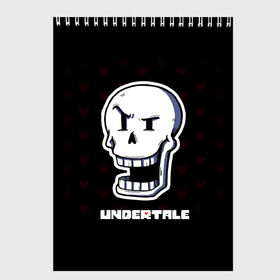 Скетчбук с принтом UNDERTALE в Екатеринбурге, 100% бумага
 | 48 листов, плотность листов — 100 г/м2, плотность картонной обложки — 250 г/м2. Листы скреплены сверху удобной пружинной спиралью | sans | undertale | андертале | андертейл | игра | подземная история | подземная сказка | санс | ундертале