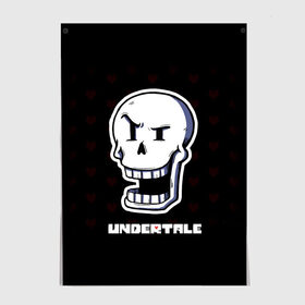 Постер с принтом UNDERTALE в Екатеринбурге, 100% бумага
 | бумага, плотность 150 мг. Матовая, но за счет высокого коэффициента гладкости имеет небольшой блеск и дает на свету блики, но в отличии от глянцевой бумаги не покрыта лаком | sans | undertale | андертале | андертейл | игра | подземная история | подземная сказка | санс | ундертале