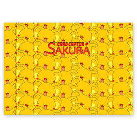Поздравительная открытка с принтом САКУРА в Екатеринбурге, 100% бумага | плотность бумаги 280 г/м2, матовая, на обратной стороне линовка и место для марки
 | anime | cardcaptor | japan | manga | sakura | аниме | манга | сакура | собирательница карт | япония