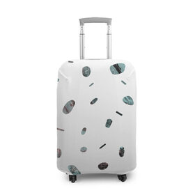 Чехол для чемодана 3D с принтом Галька в Екатеринбурге, 86% полиэфир, 14% спандекс | двустороннее нанесение принта, прорези для ручек и колес | абстракция | галька | камни | минимализм