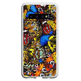 Чехол для Samsung Galaxy S10 с принтом Ночные Бабочки в Екатеринбурге, Силикон | Область печати: задняя сторона чехла, без боковых панелей | animals | butterfly | pattern | акварель | бабочка | бабочки | животные | крылышки | крылья | насекомые | ночные бабочки | паттерн | рисунок | тропические бабочки | цветные бабочки