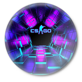 Значок с принтом CS GO Neon Cubes в Екатеринбурге,  металл | круглая форма, металлическая застежка в виде булавки | beast | counter strike | cs | cs go | csgo | cubes | game | howl | hyper | hyperbeast | logo cs go | neon | аркада | вой | гипер бест | го | игра | компьютерная игра | контр страйк | контра | кс | кс гов | кубы | логотип кс го | неон | оружие 
