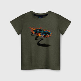Детская футболка хлопок с принтом гоночная машина в Екатеринбурге, 100% хлопок | круглый вырез горловины, полуприлегающий силуэт, длина до линии бедер | hot wheels | гонка | гоночная машина | машины | спортивная машина