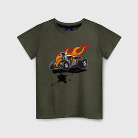 Детская футболка хлопок с принтом спортивная машина в Екатеринбурге, 100% хлопок | круглый вырез горловины, полуприлегающий силуэт, длина до линии бедер | hot wheels | гонка | гоночная машина | машины | спортивная машина