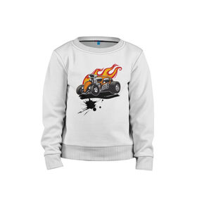 Детский свитшот хлопок с принтом спортивная машина в Екатеринбурге, 100% хлопок | круглый вырез горловины, эластичные манжеты, пояс и воротник | hot wheels | гонка | гоночная машина | машины | спортивная машина
