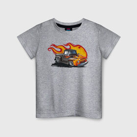 Детская футболка хлопок с принтом гоночная машина в пламени в Екатеринбурге, 100% хлопок | круглый вырез горловины, полуприлегающий силуэт, длина до линии бедер | hot wheels | гонка | гоночная машина | машины | спортивная машина