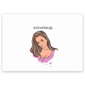 Поздравительная открытка с принтом Kisskateblog в Екатеринбурге, 100% бумага | плотность бумаги 280 г/м2, матовая, на обратной стороне линовка и место для марки
 | Тематика изображения на принте: blogger | xbloggers | xhouse | блогер | блогеры | инстаграм | тикток