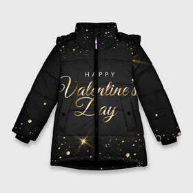 Зимняя куртка для девочек 3D с принтом Веселого Дня Святого Валентина в Екатеринбурге, ткань верха — 100% полиэстер; подклад — 100% полиэстер, утеплитель — 100% полиэстер. | длина ниже бедра, удлиненная спинка, воротник стойка и отстегивающийся капюшон. Есть боковые карманы с листочкой на кнопках, утяжки по низу изделия и внутренний карман на молнии. 

Предусмотрены светоотражающий принт на спинке, радужный светоотражающий элемент на пуллере молнии и на резинке для утяжки. | 14 февраля | happy valentines day | love | valentines day | веселого дня святого валентина | день валентина | день всех влюбленных | день святого валентина | люблю | любовь | надпись | отношения | пожелание | семья