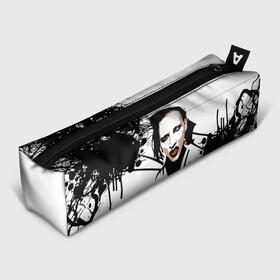 Пенал 3D с принтом Marilyn Manson в Екатеринбурге, 100% полиэстер | плотная ткань, застежка на молнии | marilyn manson | nothing records | известность | музыка | рок группа