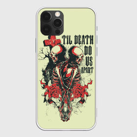 Чехол для iPhone 12 Pro Max с принтом пока смерть не разлучит нас в Екатеринбурге, Силикон |  | готика | готы | скелеты | черепа и розы.