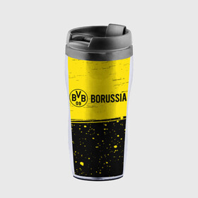 Термокружка-непроливайка с принтом BORUSSIA / Боруссия в Екатеринбурге, внутренняя часть — пищевой пластик, наружная часть — прозрачный пластик, между ними — полиграфическая вставка с рисунком | объем — 350 мл, герметичная крышка | borussia | club | dortmund | footbal | logo | боруссия | дортмунд | знак | клуб | логотип | логотипы | символ | символы | форма | футбол | футбольная | футбольный