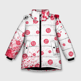 Зимняя куртка для девочек 3D с принтом FC BAYERN БАВАРИЯ в Екатеринбурге, ткань верха — 100% полиэстер; подклад — 100% полиэстер, утеплитель — 100% полиэстер. | длина ниже бедра, удлиненная спинка, воротник стойка и отстегивающийся капюшон. Есть боковые карманы с листочкой на кнопках, утяжки по низу изделия и внутренний карман на молнии. 

Предусмотрены светоотражающий принт на спинке, радужный светоотражающий элемент на пуллере молнии и на резинке для утяжки. | bayern | club | fc | footbal | logo | бавария | знак | клуб | лого | логотип | логотипы | символ | символы | форма | футбол | футбольная | футбольный