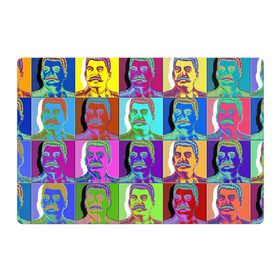 Магнитный плакат 3Х2 с принтом Stalin pop-art в Екатеринбурге, Полимерный материал с магнитным слоем | 6 деталей размером 9*9 см | chief | color | eyes | moustache | pop art | stalin | view | взгляд | вождь | глаза | поп  арт | сталин | усы | цвет