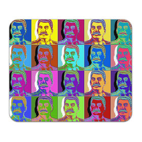 Коврик для мышки прямоугольный с принтом Stalin pop-art в Екатеринбурге, натуральный каучук | размер 230 х 185 мм; запечатка лицевой стороны | chief | color | eyes | moustache | pop art | stalin | view | взгляд | вождь | глаза | поп  арт | сталин | усы | цвет