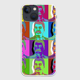 Чехол для iPhone 13 mini с принтом Stalin pop art в Екатеринбурге,  |  | chief | color | eyes | moustache | pop art | stalin | view | взгляд | вождь | глаза | поп  арт | сталин | усы | цвет