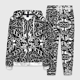 Мужской костюм 3D с принтом Скандинавская вязь орнамент в Екатеринбурге, 100% полиэстер | Манжеты и пояс оформлены тканевой резинкой, двухслойный капюшон со шнурком для регулировки, карманы спереди | ассуры | битва | бог | веды | викинги | вязь | громовержец | древнеиндийский | кельтский | крест | махабхарата | орнамент | перун | рода | скандинавская | эпос | языческий