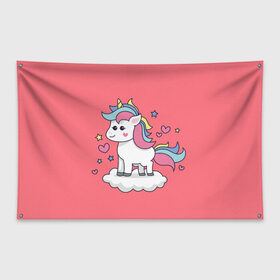 Флаг-баннер с принтом Unicorn в Екатеринбурге, 100% полиэстер | размер 67 х 109 см, плотность ткани — 95 г/м2; по краям флага есть четыре люверса для крепления | animal | единорог | животные | звери