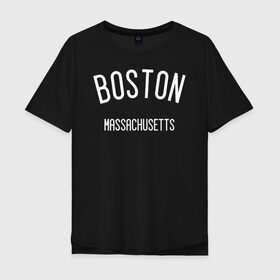 Мужская футболка хлопок Oversize с принтом БОСТОН в Екатеринбурге, 100% хлопок | свободный крой, круглый ворот, “спинка” длиннее передней части | america | boston | states | usa | америка | бостон | сша | штаты