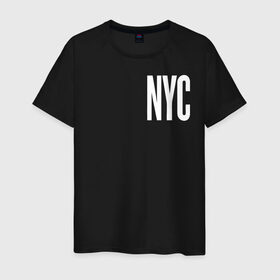 Мужская футболка хлопок с принтом NEW YORK в Екатеринбурге, 100% хлопок | прямой крой, круглый вырез горловины, длина до линии бедер, слегка спущенное плечо. | america | new york | ny | states | usa | америка | нью йорк | сша | штаты