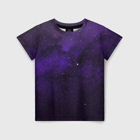 Детская футболка 3D с принтом Космос в Екатеринбурге, 100% гипоаллергенный полиэфир | прямой крой, круглый вырез горловины, длина до линии бедер, чуть спущенное плечо, ткань немного тянется | Тематика изображения на принте: звездное небо | звезды | космос | минимализм | рисунок