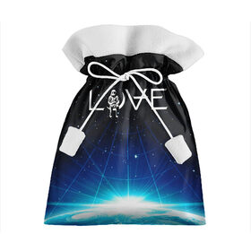 Подарочный 3D мешок с принтом LOVE в Екатеринбурге, 100% полиэстер | Размер: 29*39 см | angels and airwaves | ava | mark hoppus | moon man | music | rock | tom delonge | космонавт | космос | луна | музыка | рок