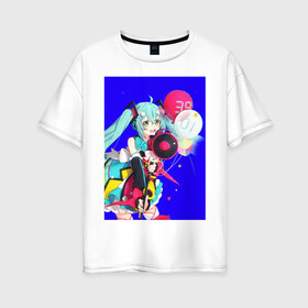 Женская футболка хлопок Oversize с принтом Anime 15 в Екатеринбурге, 100% хлопок | свободный крой, круглый ворот, спущенный рукав, длина до линии бедер
 | aesthetic art | art | vaporwave | аниме | мультфильмы