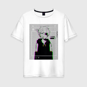 Женская футболка хлопок Oversize с принтом Anime 27 в Екатеринбурге, 100% хлопок | свободный крой, круглый ворот, спущенный рукав, длина до линии бедер
 | aesthetic art | art | vaporwave | аниме | мультфильмы