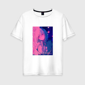 Женская футболка хлопок Oversize с принтом Anime 0-01 в Екатеринбурге, 100% хлопок | свободный крой, круглый ворот, спущенный рукав, длина до линии бедер
 | aesthetic art | art | vaporwave | аниме | мультфильмы