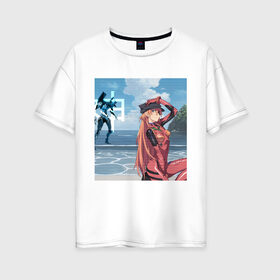 Женская футболка хлопок Oversize с принтом Anime 0-74 в Екатеринбурге, 100% хлопок | свободный крой, круглый ворот, спущенный рукав, длина до линии бедер
 | aesthetic art | art | vaporwave | аниме | мультфильмы