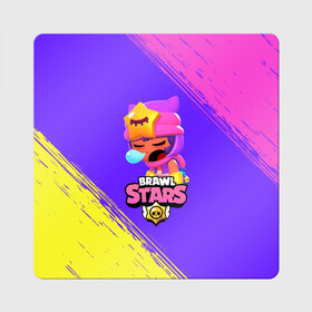 Магнит виниловый Квадрат с принтом BRAWL STARS SANDY / СЭНДИ в Екатеринбурге, полимерный материал с магнитным слоем | размер 9*9 см, закругленные углы | 8 bit | 8бит | brawl | cnfhc | crow | hfdk | leon | logo | sandy | skull | spike | stars | бравл | бравла | браво | игра | игры | икфцд | кроу | леон | лого | логотип | символ | спайк | старс | старса | сэнди | череп | ыефкы