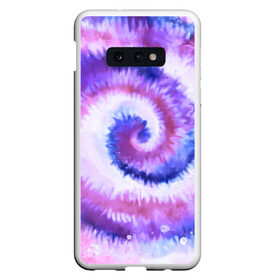 Чехол для Samsung S10E с принтом TIE-DYE PURPLE в Екатеринбурге, Силикон | Область печати: задняя сторона чехла, без боковых панелей | Тематика изображения на принте: dye | multicolor | tie | trend | акварель | брызги | градиент | дай | колор | краски | красочная | мульти | потёки | пятна | радуга | радужная | тай | тайдай | текстура | тренд | хиппи