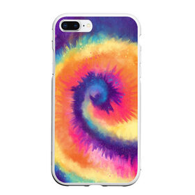 Чехол для iPhone 7Plus/8 Plus матовый с принтом TIE-DYE MULTICOLOR в Екатеринбурге, Силикон | Область печати: задняя сторона чехла, без боковых панелей | Тематика изображения на принте: dye | multicolor | tie | trend | акварель | брызги | градиент | дай | колор | краски | красочная | мульти | потёки | пятна | радуга | радужная | тай | тайдай | текстура | тренд | хиппи