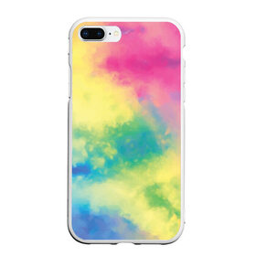 Чехол для iPhone 7Plus/8 Plus матовый с принтом Tie-Dye в Екатеринбурге, Силикон | Область печати: задняя сторона чехла, без боковых панелей | dye | multicolor | tie | trend | акварель | брызги | градиент | дай | колор | краски | красочная | мульти | потёки | пятна | радуга | радужная | тай | тайдай | текстура | тренд | хиппи