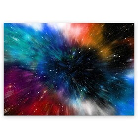 Поздравительная открытка с принтом Fest в Екатеринбурге, 100% бумага | плотность бумаги 280 г/м2, матовая, на обратной стороне линовка и место для марки
 | colorful | galaxy | immersion | universe | вселенная | галактика | погружение | разноцветный