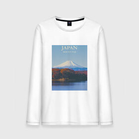 Мужской лонгслив хлопок с принтом Japan в Екатеринбурге, 100% хлопок |  | fuji | mount | poster | travel | гора | постер | путешествия | фудзи | фудзияма | япония